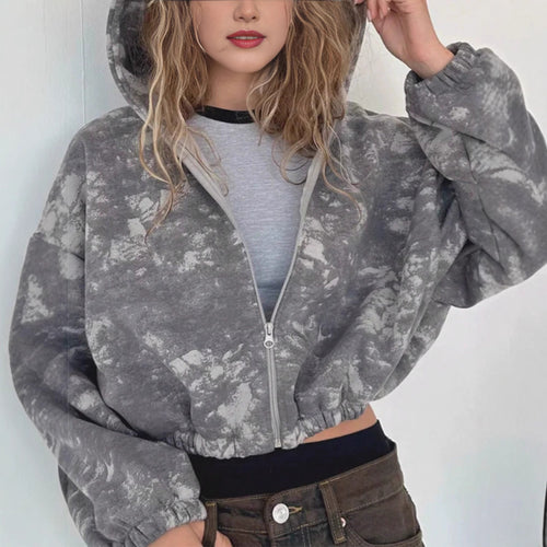 Trendy cropped hooded jacket for women Amarae