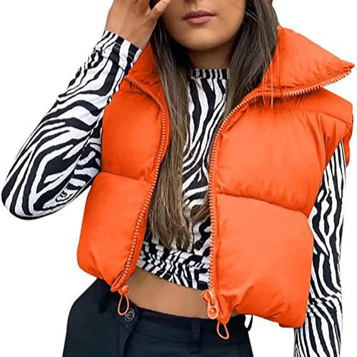 Ladies Fashionable Gilet with High Collar and Flattering Cut Amarae