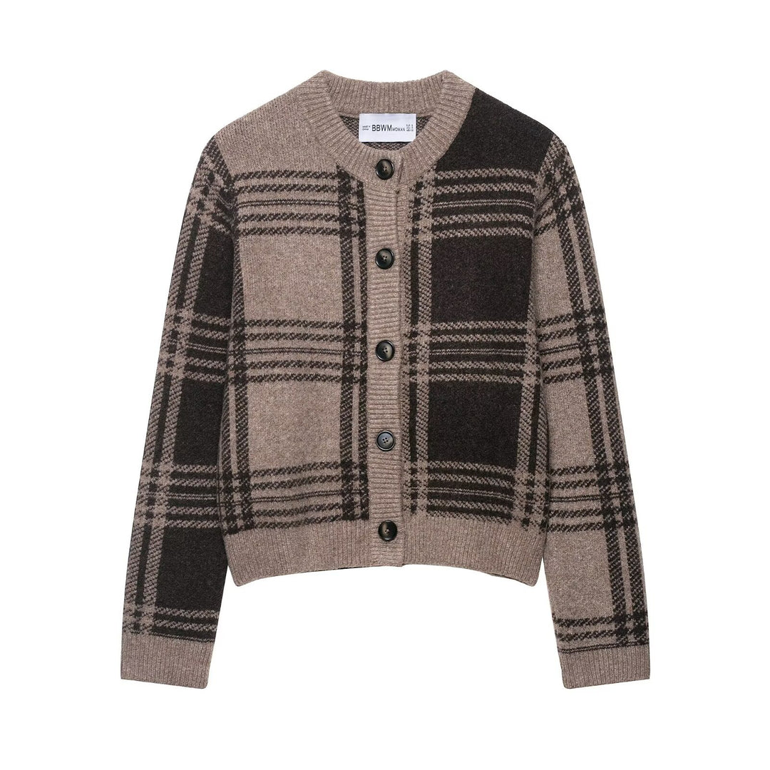 Ladies Lune London Checkered Knit Jacket