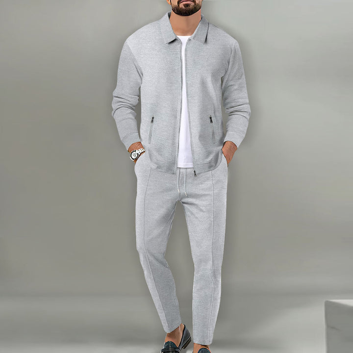 Men's Leisure Suit with Modern Structured Design and Practical Pockets Amarae