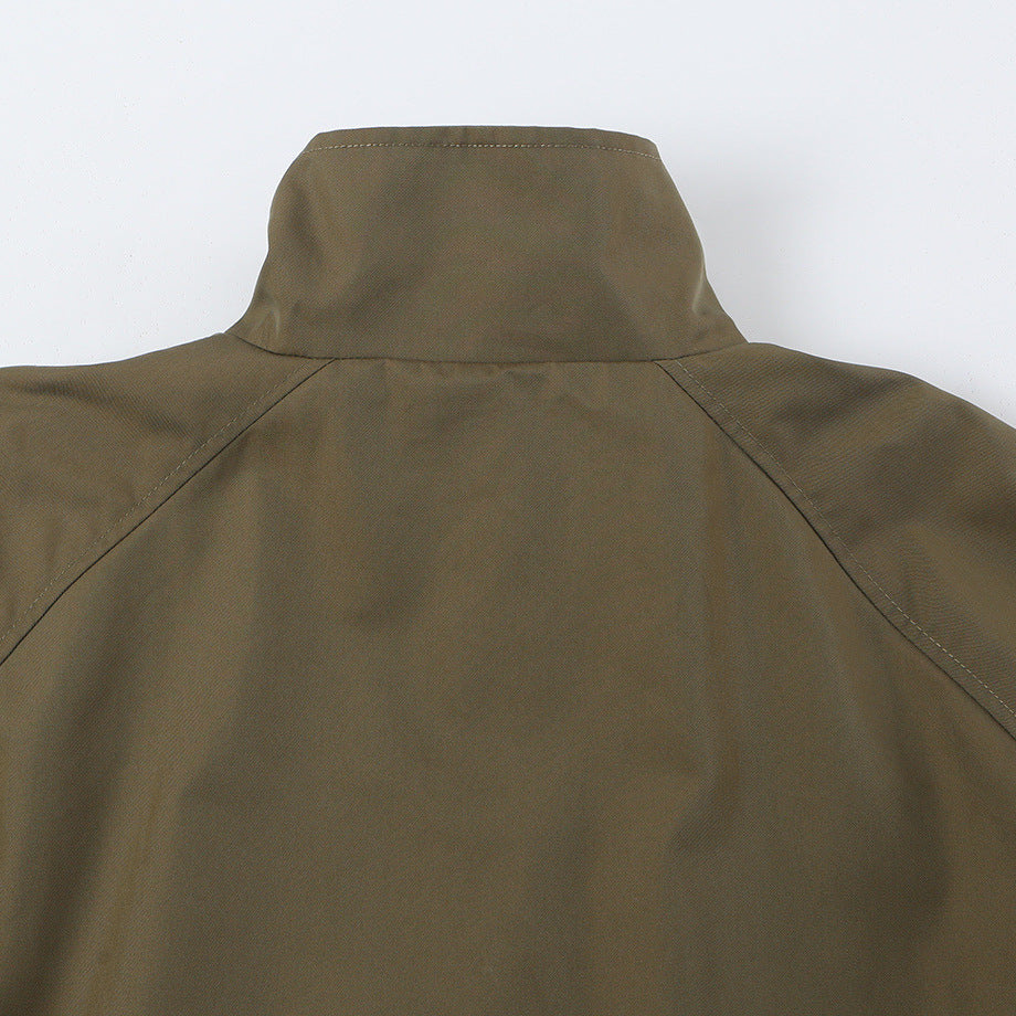Women's Midi Length A-Line Transitional Coat with Stand-up Collar and Concealed Button Placket Amarae