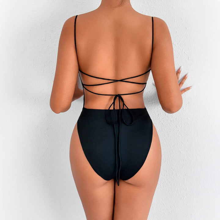 Women's High-Cut Swim Outfit with Slim Straps Lune London