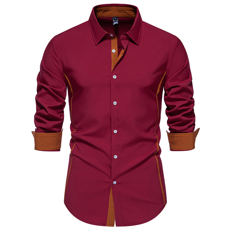 Men's Long-Sleeve Shirt with Contrast Stitching and Modern Cut Lune London