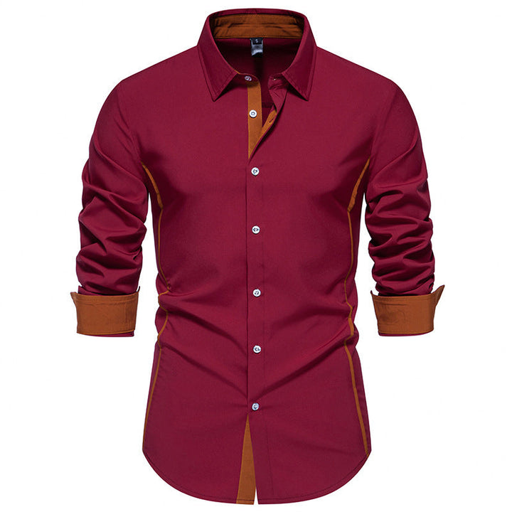 Men's Long-Sleeve Shirt with Contrast Stitching and Modern Cut Lune London