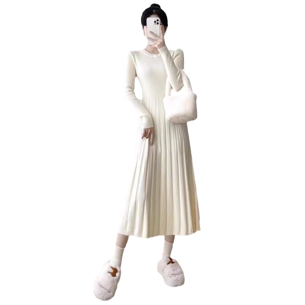 Maxi dress for women with a fine rib design and a narrow cut Lune London
