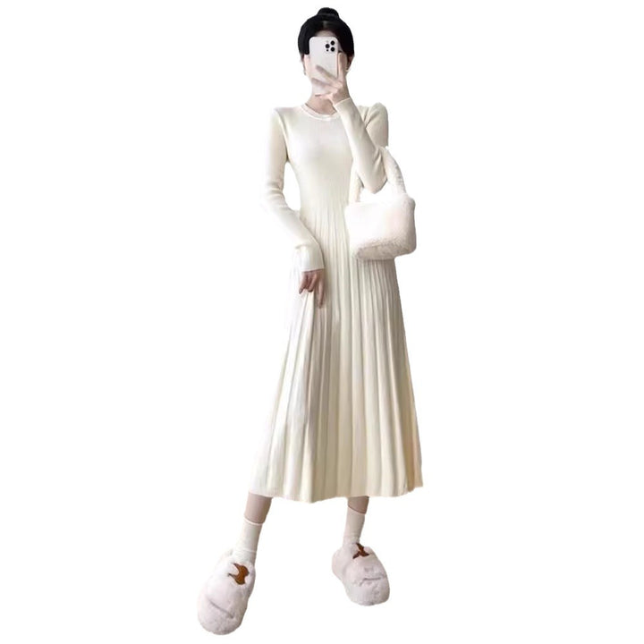 Maxi dress for women with a fine rib design and a narrow cut Lune London