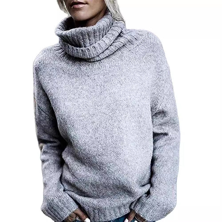 Casual sweater for women with high collar and textured surface Lune London