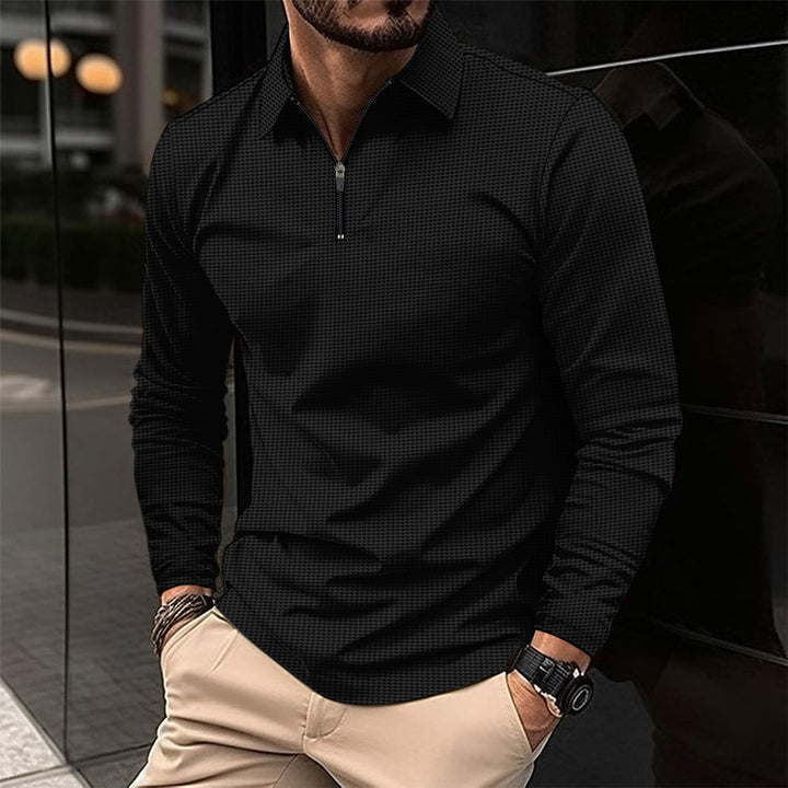 Long sleeve shirt for men with modern zipper closure and structured design Lune London