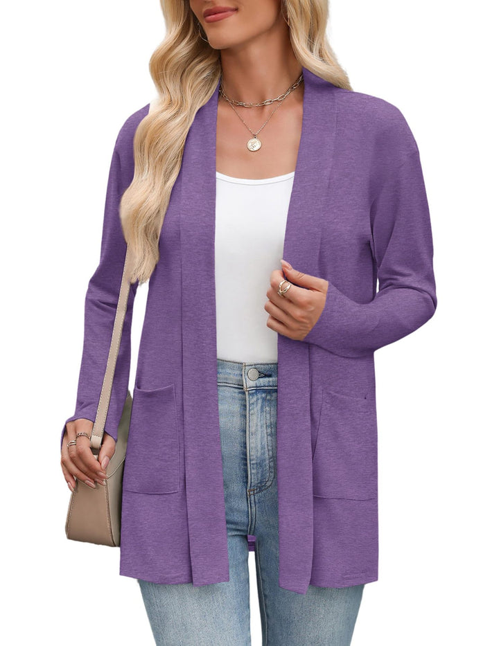 Longline cardigan for women with trendy button details and an open front closure Lune London