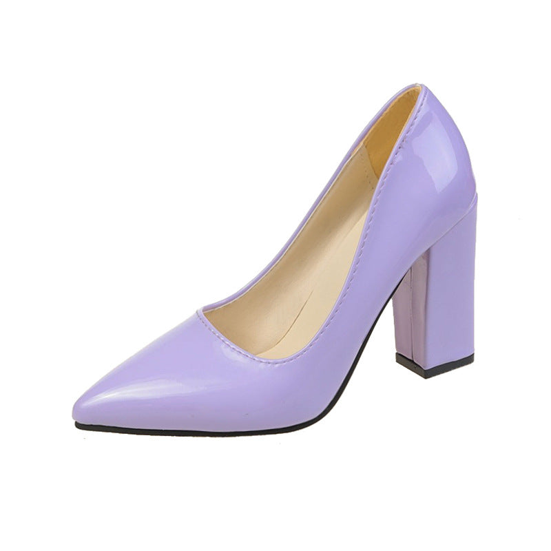 Lace high heels for women with a comfortable block and a shiny finish Lune London