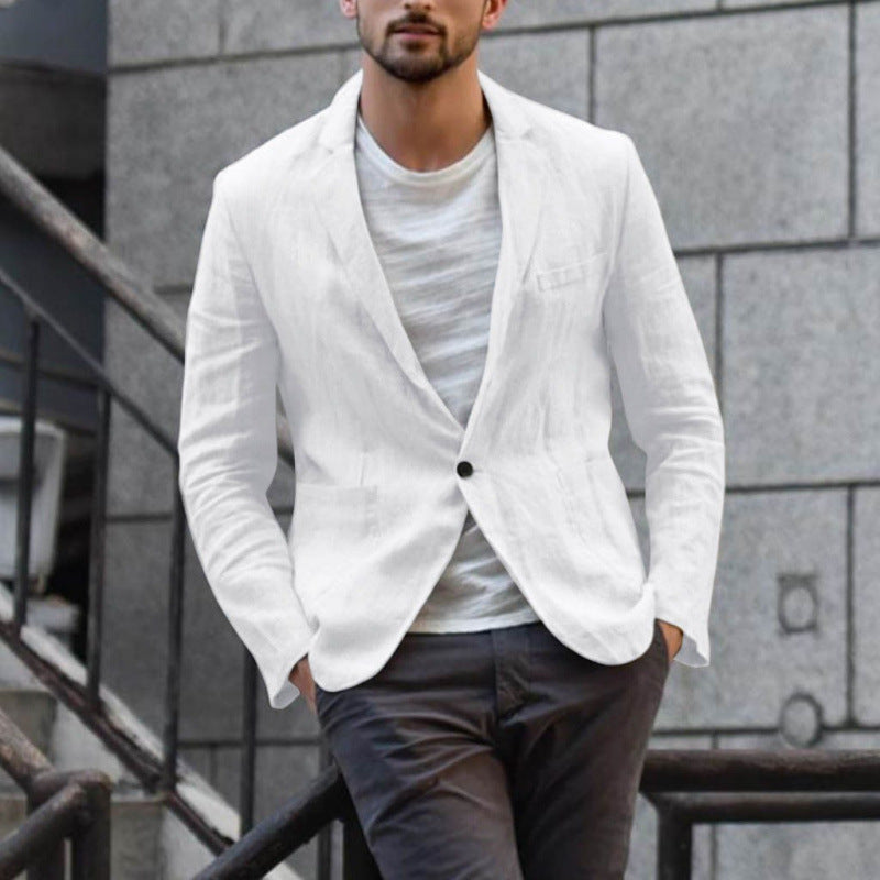 Elegant linen jacket for men with modern cut and pockets Lune London