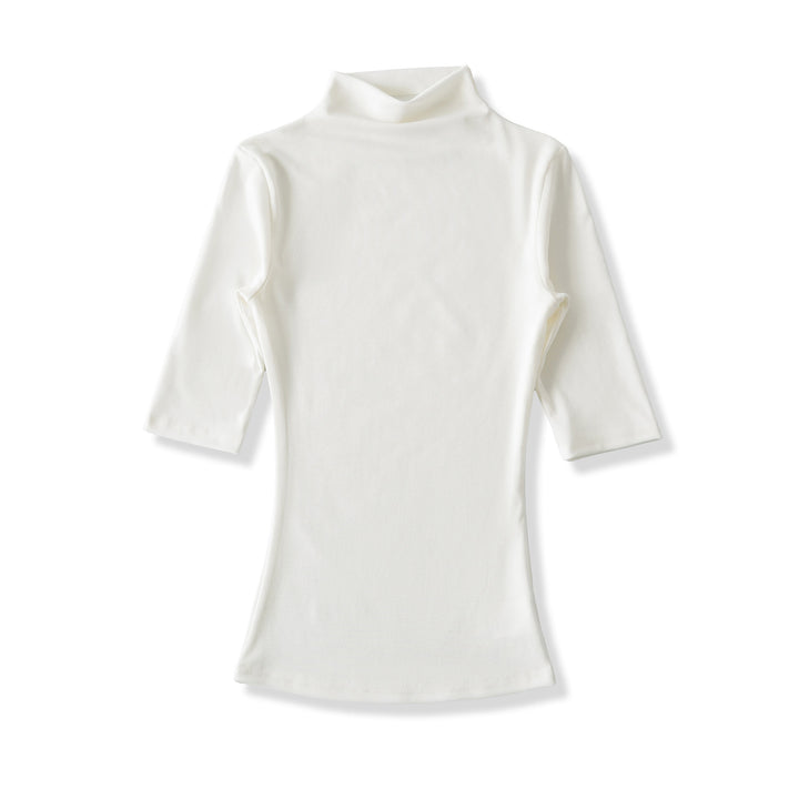 Women's Fitted Stand Collar Shirt with Half-Length Sleeves Amarae