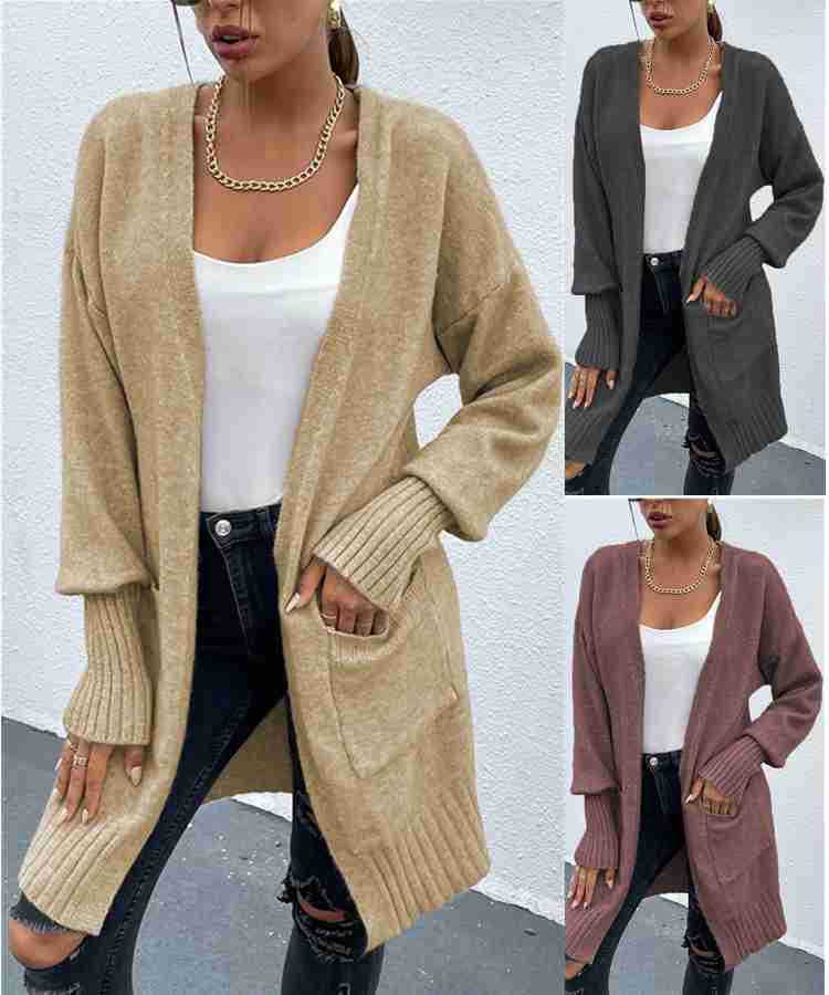 Cardigan en maille épaisse pour femmes avec de grandes poches et design décontracté Chic & Stil