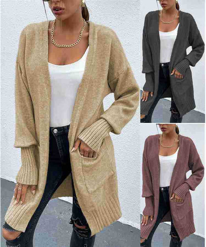 Cardigan en maille épaisse pour femmes avec de grandes poches et design décontracté Chic & Stil