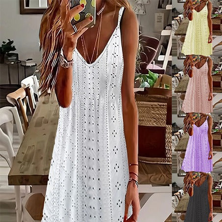 Light embroidered slip dress for women Amarae