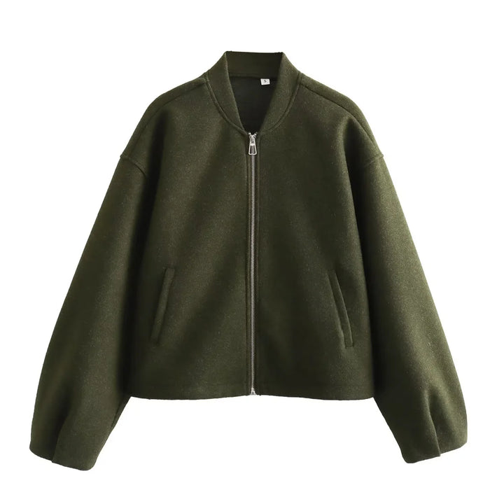 Fleece jacket for women with modern high collar and practical pockets Lune London