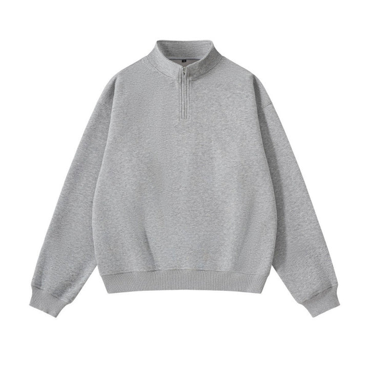 Unisex Oversize-Halfzip-Sweatshirt made of cotton blend with standing collar and ribbed cuffs Amarae