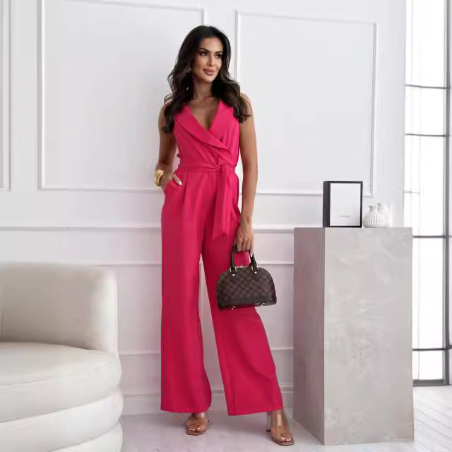 Ladies Chic Wrap Jumpsuit Lune London