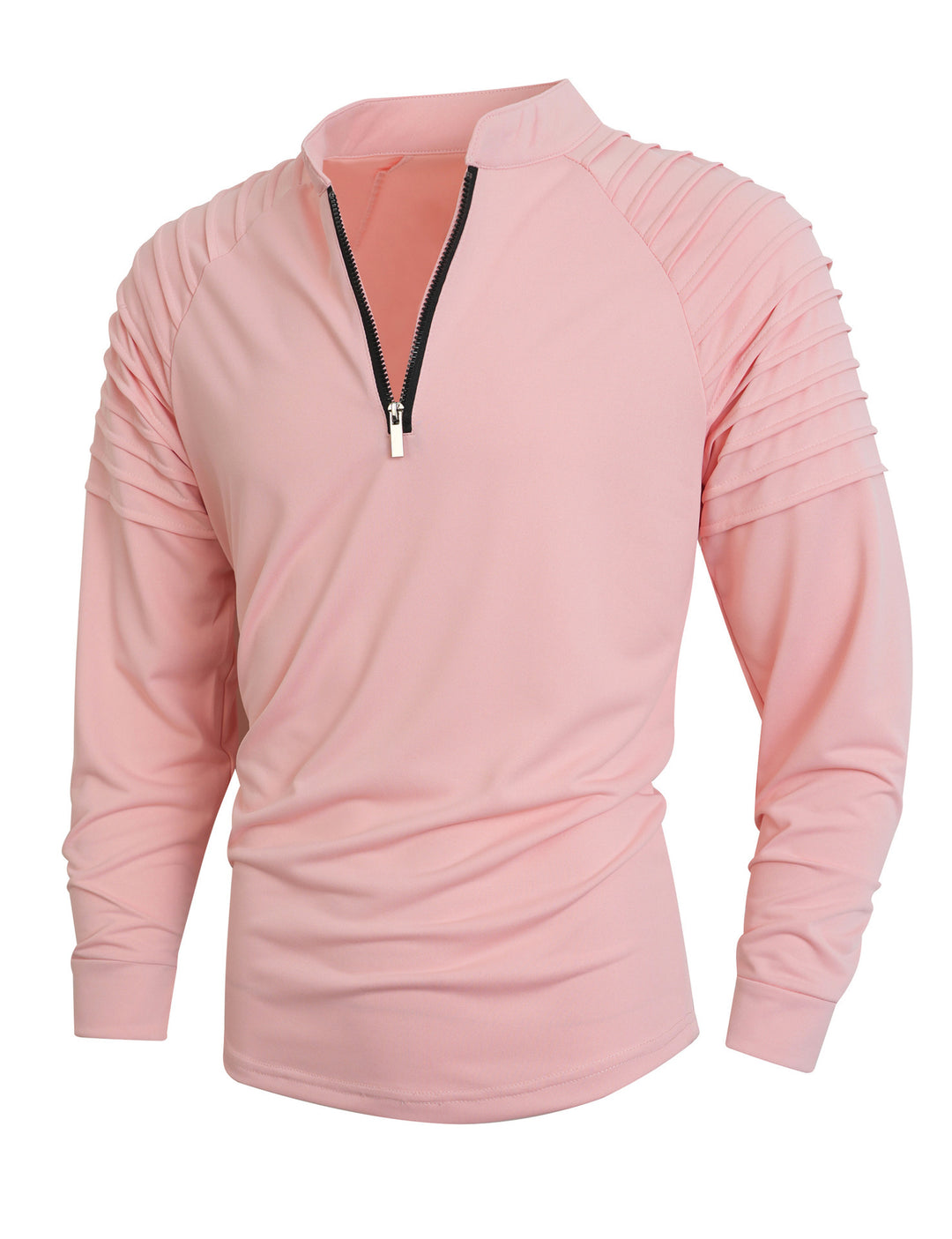 Modern men's long sleeve sport shirt with zipper closure and structured design Lune London