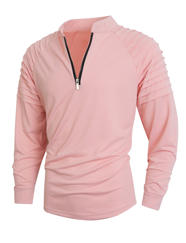 Modern men's long sleeve sport shirt with zipper closure and structured design Lune London