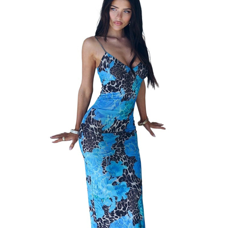 Lune London 1751429440 floral print women's maxi slip dress