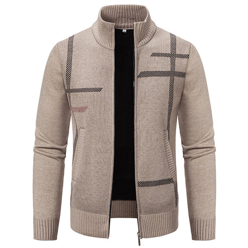Men's knit jacket with graphic patterns and high collar Amarae
