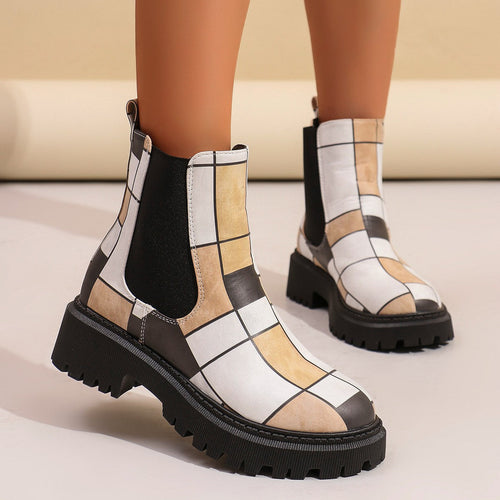 Women's Chelsea Boots with Trendy Pattern and Slip-Resistant Sole Amarae