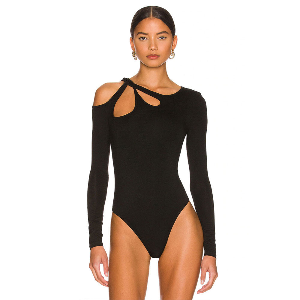 Asymmetrical neckline body for women with long sleeves Chic & Stil