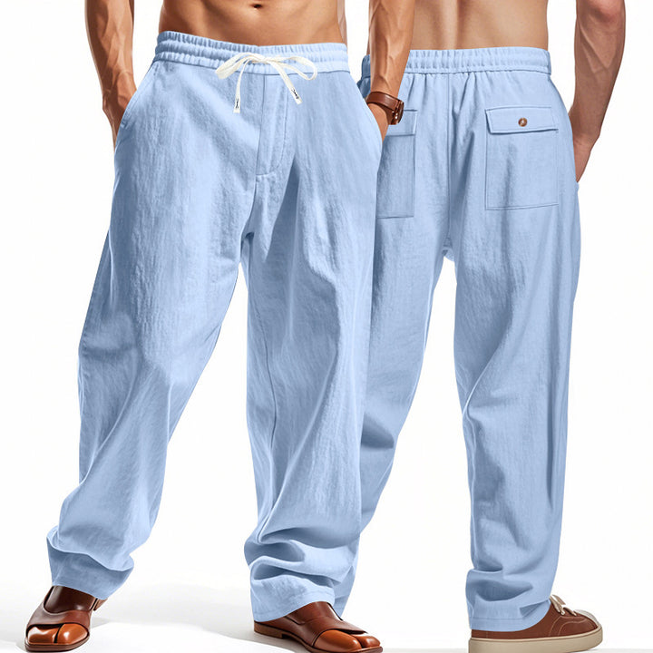 Light casual pants for men with elastic waistband and side pockets Lune London