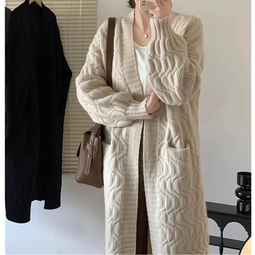 Cardigan épais pour femmes avec poches et col en V Chic & Stil
