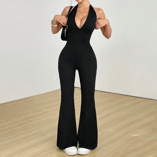 Combinaison pour femme avec décolleté en V profond et jambe large Chic & Stil