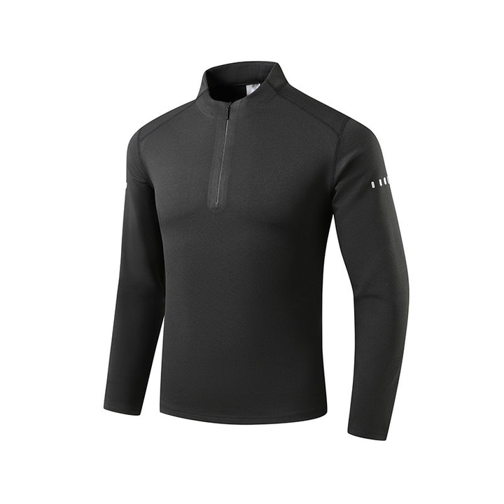 Men's Performance Long Sleeve Shirt with Half-Zip and Stand-Up Collar Amarae