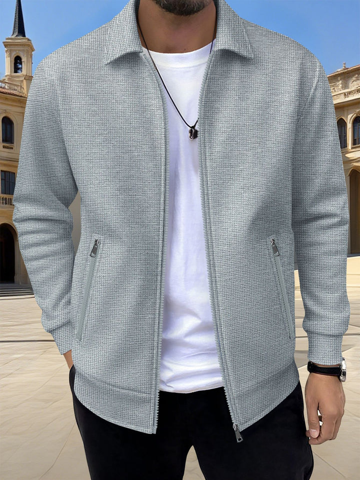 Modern knitted jacket for men with practical zip pockets and trendy design Lune London