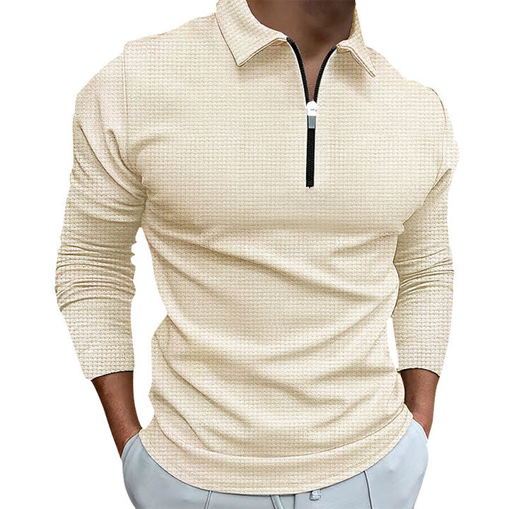 Structured long sleeve shirt for men with zipper and high collar Lune London