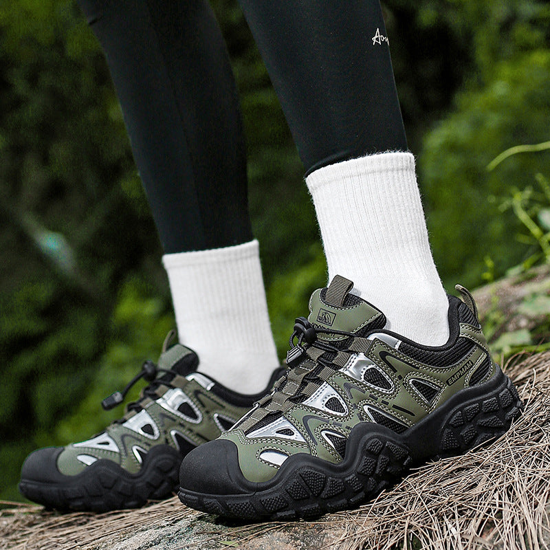 Ladies Chunky Trail Sneaker with shock-absorbing multi-zone profile sole, quick lace-up closure and reflective accents Amarae