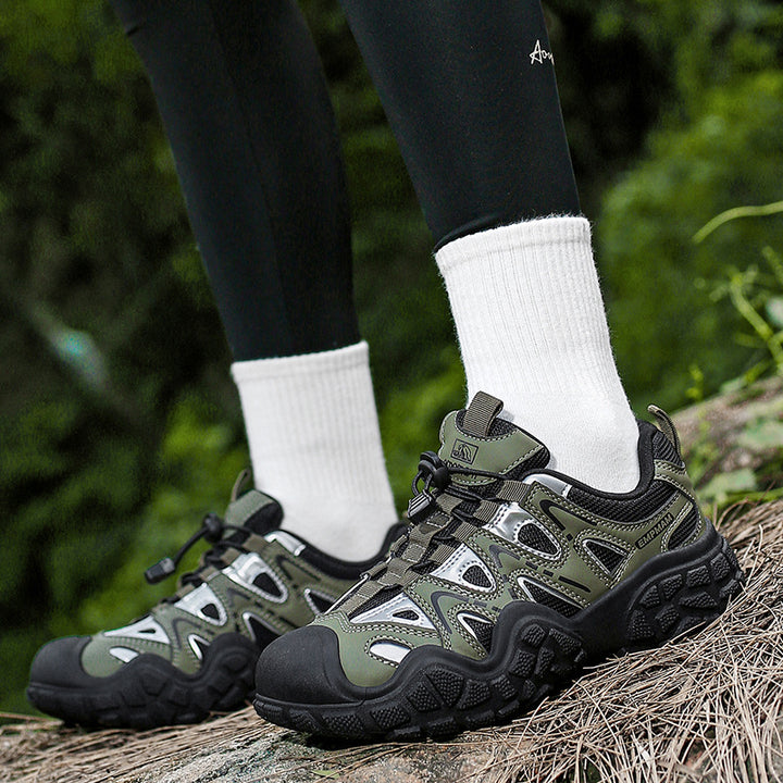Ladies Chunky Trail Sneaker with shock-absorbing multi-zone profile sole, quick lace-up closure and reflective accents Amarae