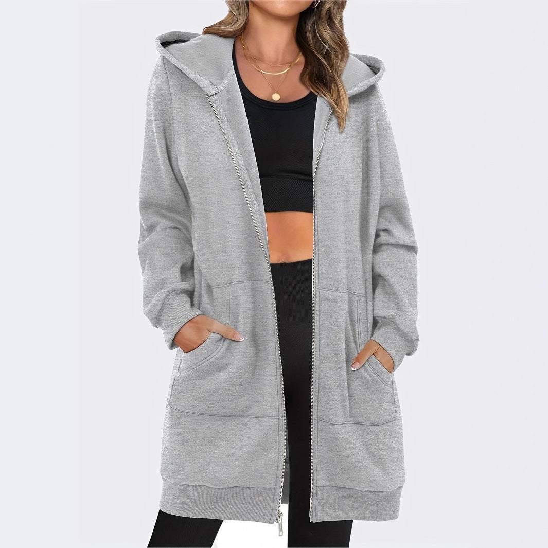 Ladies Hoodie Sweatshirt Jacket with Generous Pockets By Amarae