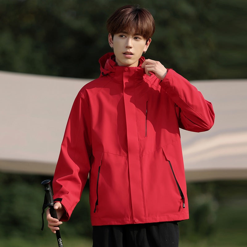 Men's Two-Tone Wind and Water-Repellent Softshell Jacket with Hood Amarae