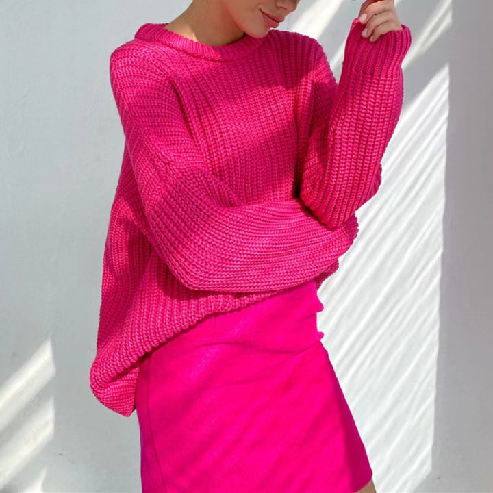Oversized knitted sweater for women with textured pattern Lune London