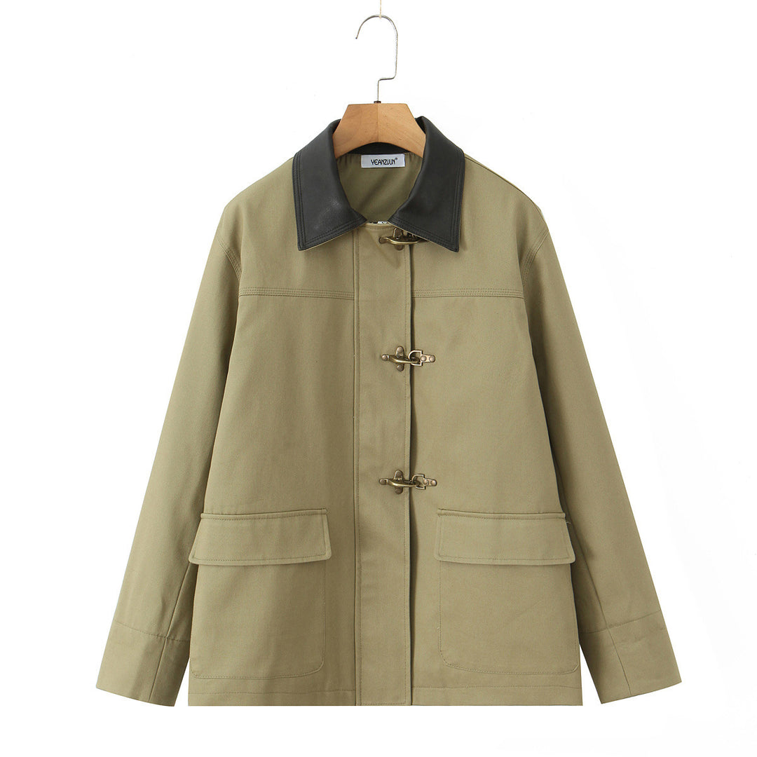 Women’s work jacket durable with a stylish collar and practical pockets Lune London