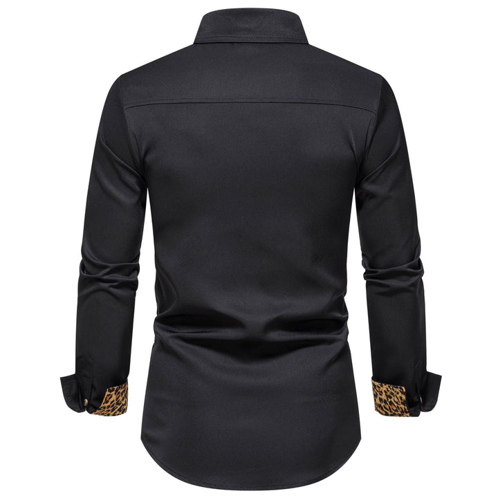 Men's Elegant Long-Sleeve Shirt with Leopard Print Amarae