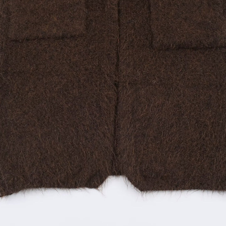Women's Oversized Knit Coat with V-Neck, Cozy Boucle Look and Patch Pockets Amarae