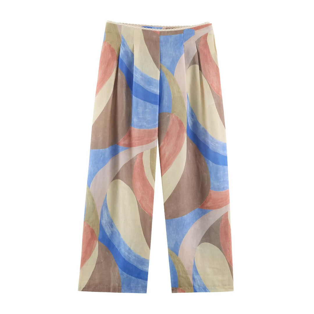 Women Palazzo pants with wide leg and elastic waistband Amarae