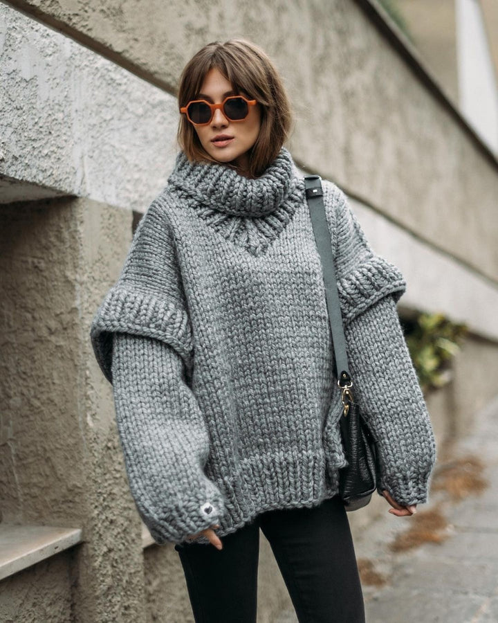 Oversized knitted sweater for ladies Lune London