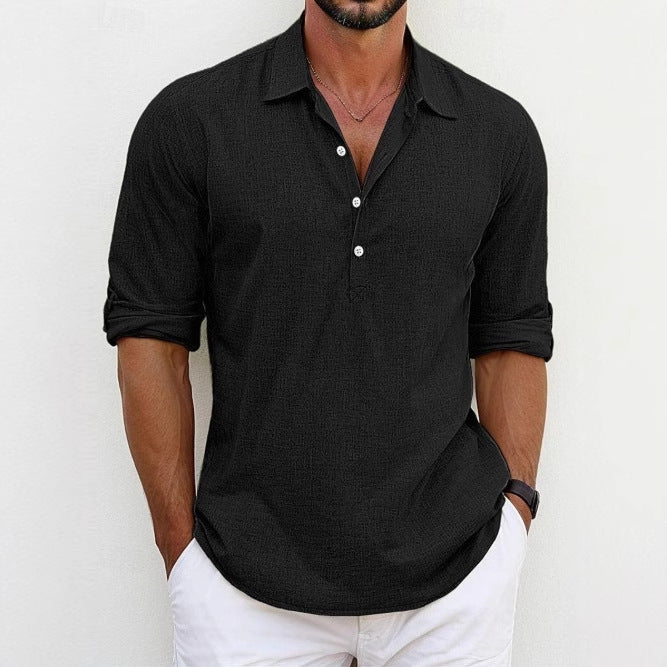 Casual long sleeve shirt for men with button placket and trendy cut Lune London