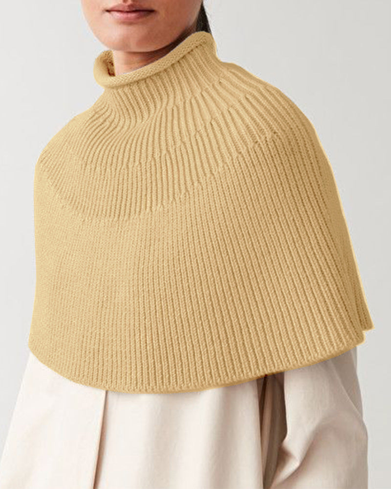 Women knitted cape with high collar Lune London