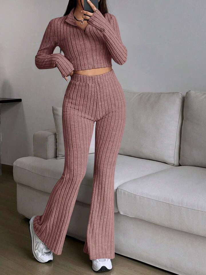 High-waisted knitted loungewear set for women Lune London
