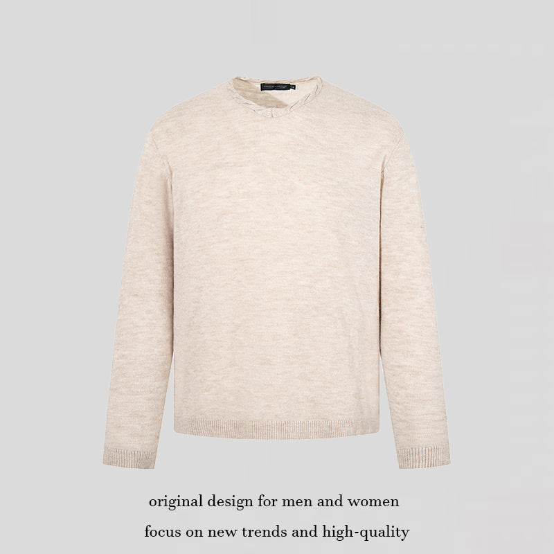 Men's fine knit sweater with round neck, loose fit and ribbed hem Amarae