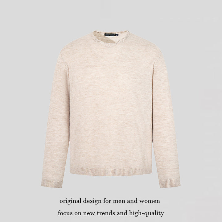 Men's fine knit sweater with round neck, loose fit and ribbed hem Amarae