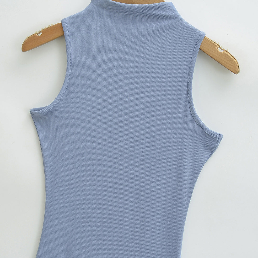 Ladies Figured Close-Fitting Midi Dress with Integrated Bolero and Stand-Up Collar Amarae